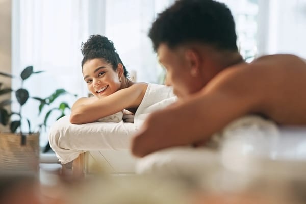Couple enjoying an extended 90-minute spa retreat together